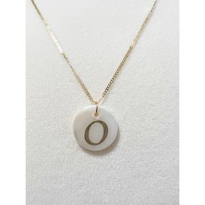 18k Real Solid Letter O Necklace, AU750 Stamped